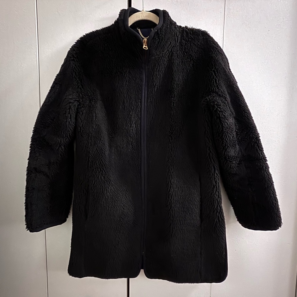 Black Faux Fur Women's J. Crew Coat